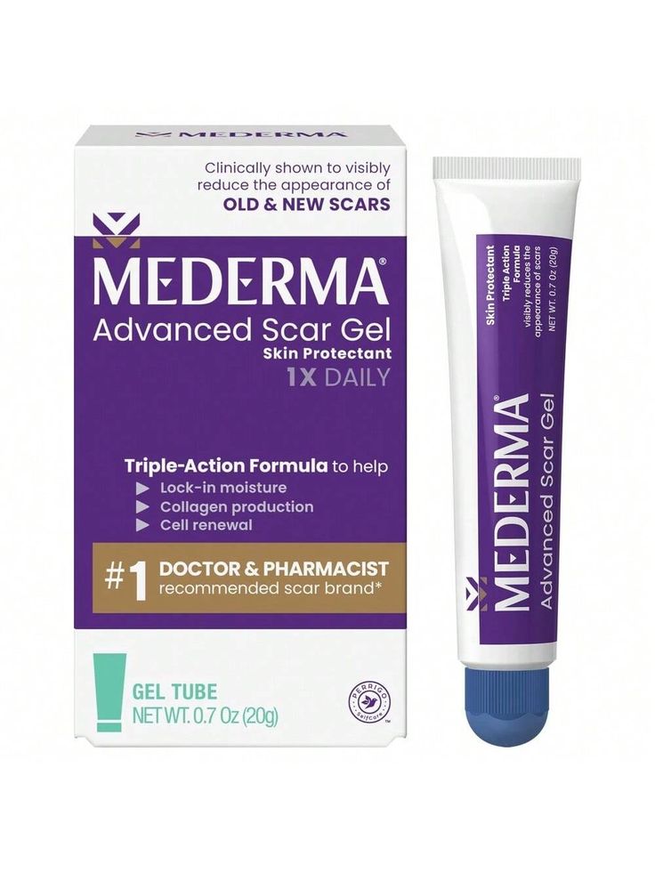 Mederma Advanced Scar Gel, Treats Old And New Scars, Reduces The Appearance Of Scars From Acne, Stitches, Burns And More, 0_70oz (20g)